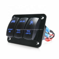 3 Gang Aluminum Rocker Switch Panel 5 Pin